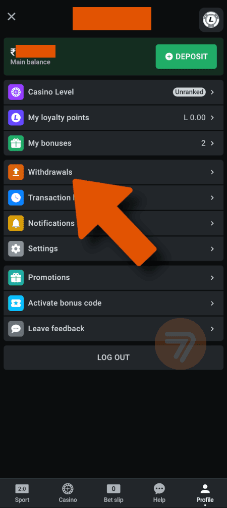 screenshot how to withdraw step 2 - Leon.bet Casino Review - Indian Real Money Fun!