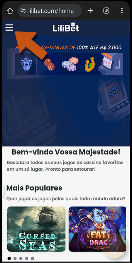 Captura de tela de como depositar passo 1.