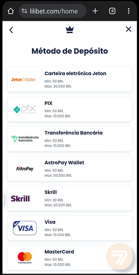Captura de tela de como depositar passo 4.