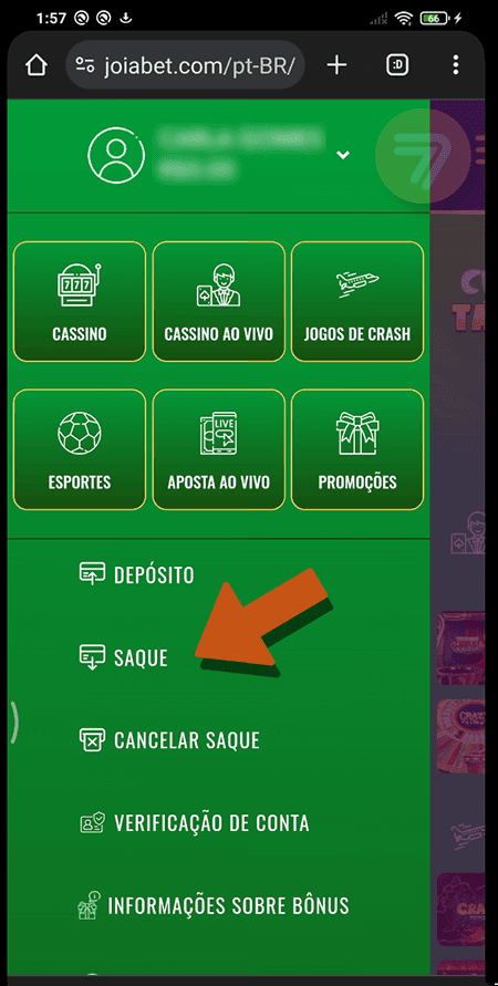 Captura de tela de como sacar passo 2.