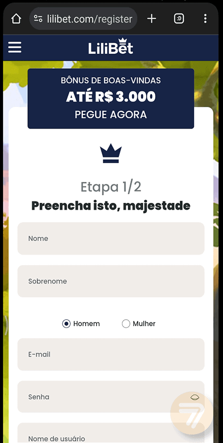 Captura de tela de como se registrar passo 2.