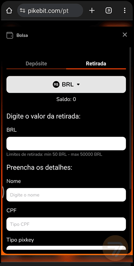 Captura de tela de como sacar passo 2.