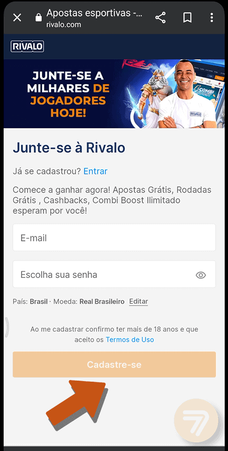 Captura de tela de como se registrar passo 2.