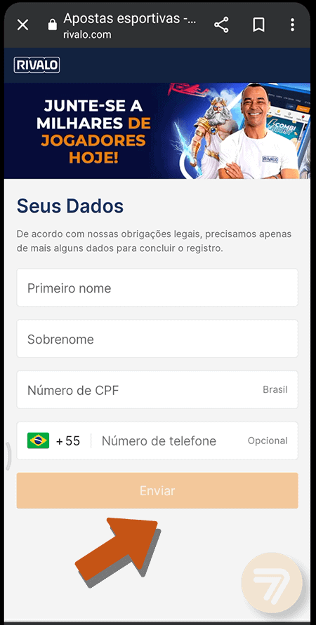 Captura de tela de como se registrar passo 3.