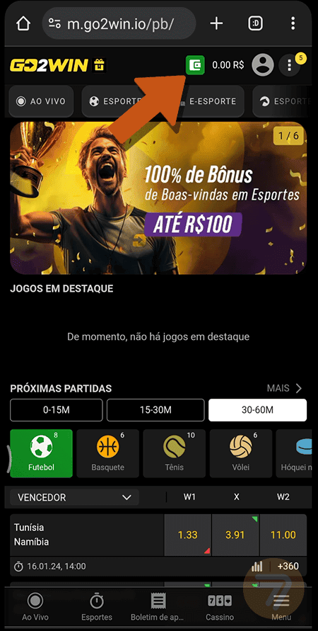 Captura de tela de como sacar passo 1.