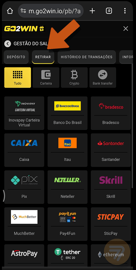 Captura de tela de como sacar passo 2.