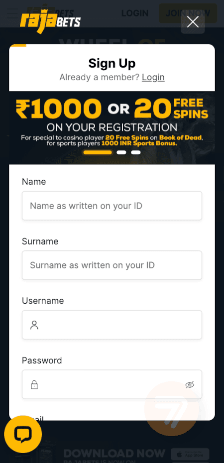 screenshot how to sign up step 2
