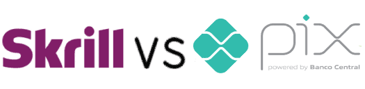 skrill vs pix logotipos.