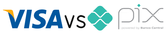 visa vs pix logotipos.