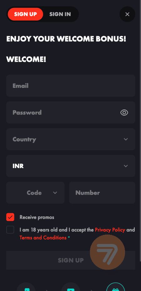 screenshot how to sign up step 2