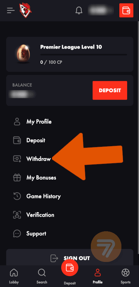 screenshot how to withdraw step 2