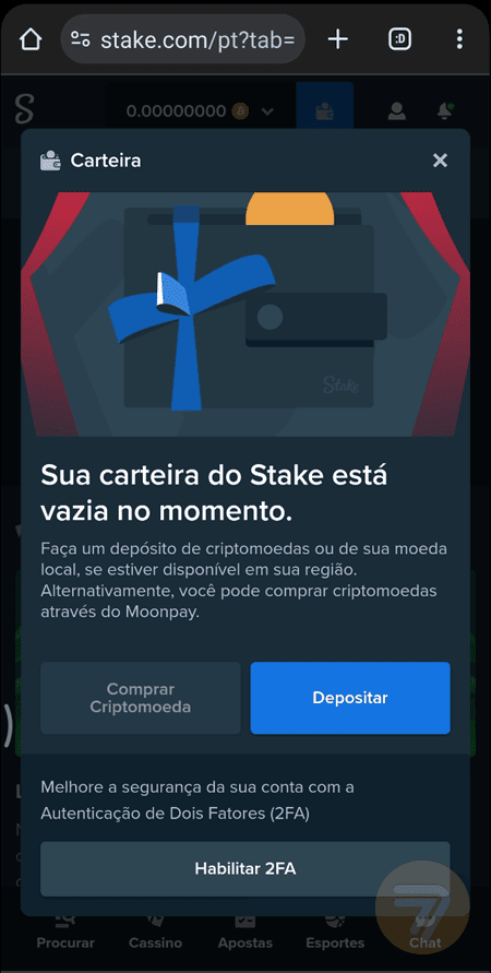 Captura de tela de como depositar passo 2.