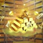 promo banner for the sol casino bank boomerang game. Gold bars in a pile on a background of more gold bars.