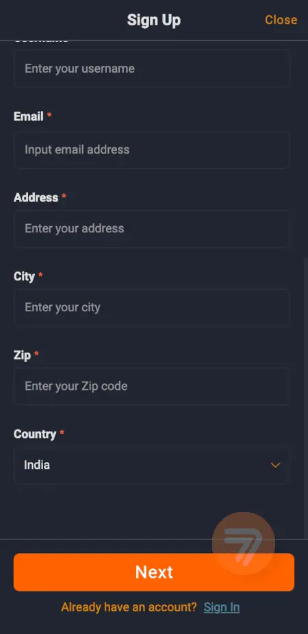 screenshot how to sign up step 3