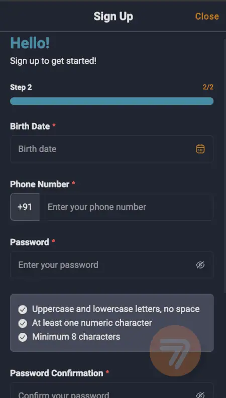 screenshot how to sign up step 4