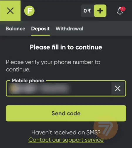 screenshot how to deposit step 3