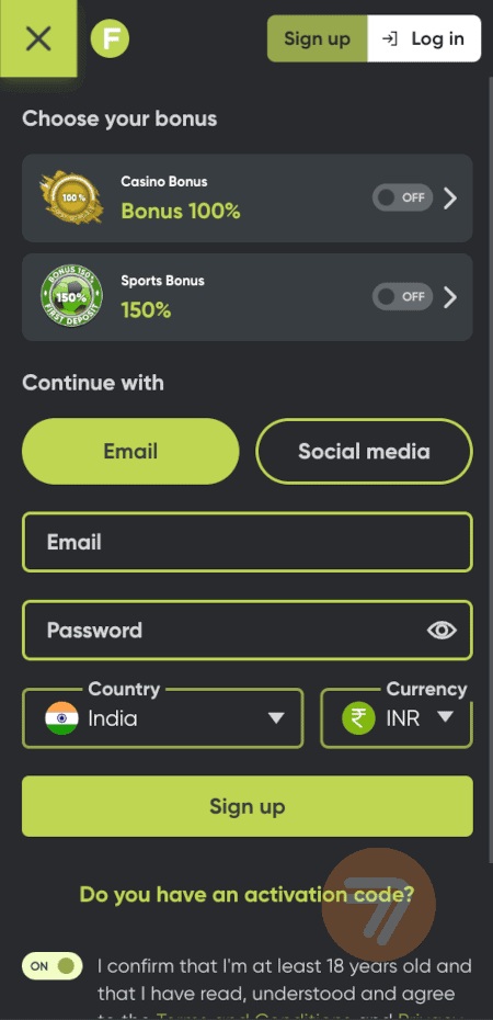 screenshot how to sign up step 2