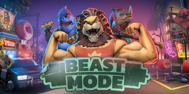 Beast Mode slot game logo banner.