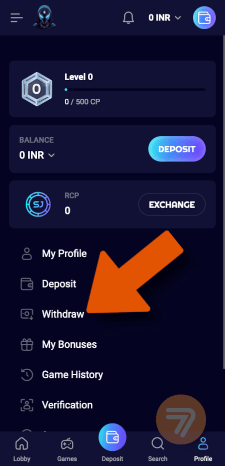 screenshot how to withdraw step 2