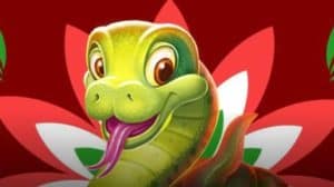 The head of a happy snake, an in-game character in Saanp Seedhi, one of the Animal Slots Cascade qualifying games.