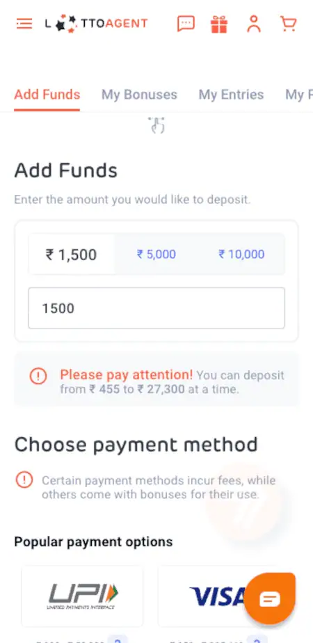 Lotto Agent deposit step 3