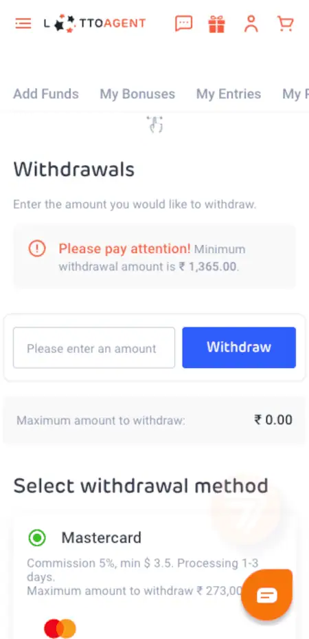 Withdraw step 2
