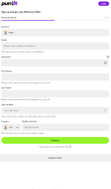 Puntit Registration on Mobile